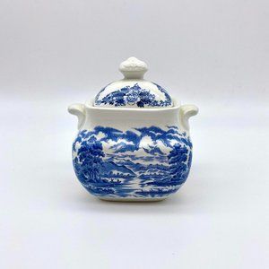 Lochs Of Scotland Blue Sugar Bowl - Loch Leven - Royal Warwick